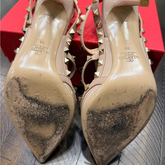 Valentino P45 Poudre Rockstud 100mm Slingback High-Heel Pumps - Picture 8 of 12